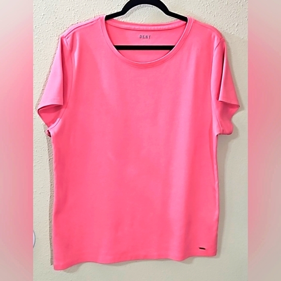 DKNY Women's Pink Basic Cotton Crewneck Size XXL - Picture 10 of 10